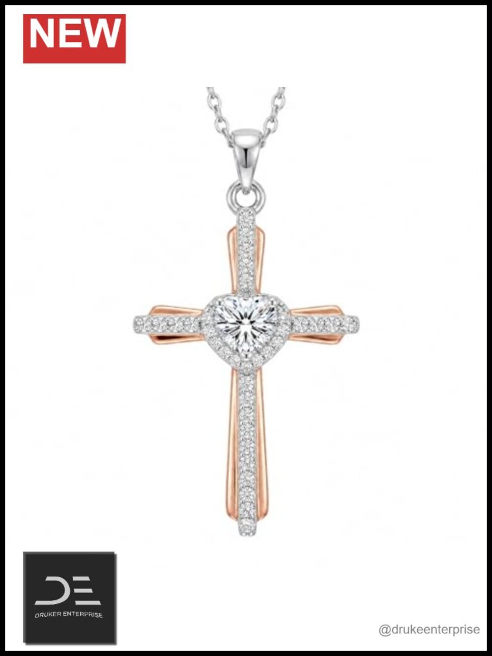 14K Gold Plated Birthstone Cross Pendant Necklace Christian Jewelry Gift